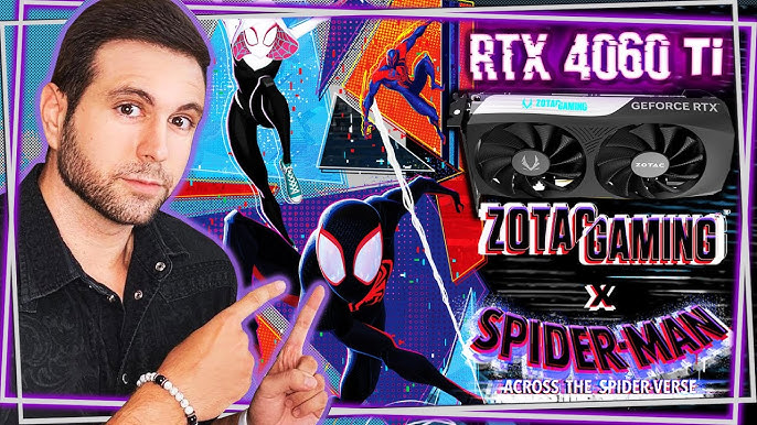 ZOTAC GAMING GeForce RTX 4060 Ti 8GB Twin Edge OC Spider-Man: Across the  Spider-Verse Inspired Graphics Card Bundle, ZT-D40610H-10SMP 