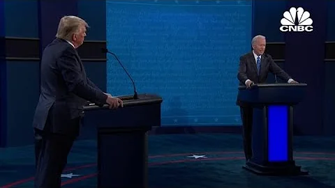 President Donald Trump and Joe Biden debate increasing minimum wage and helping small businesses