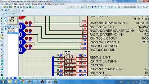 DECODIFICADOR BINARIO A DECIMAL Y HEXADECIMAL EN C(PIC16F887) Y PROTEUS