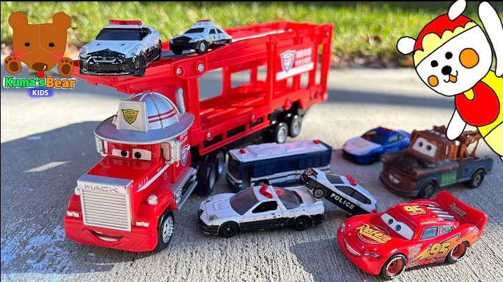 Cars Fire Truck Carrier Rescues Cars from Ice⛄