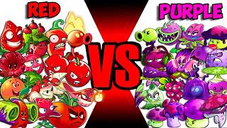 : Team PURPLE vs RED-ORANGE Plants - Who Will Win? - PvZ 2 Team Plant vs Team Plant