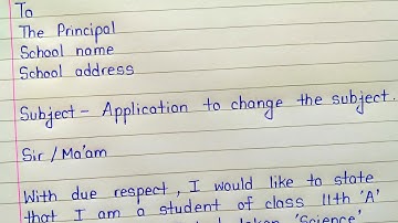 Application to principal for subject change in english