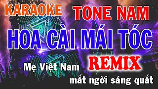 Hoa Cài Mái Tóc Remix Karaoke Tone Nam Nhạc Sống - Phối Mới Dễ Hát - Nhật Nguyễn