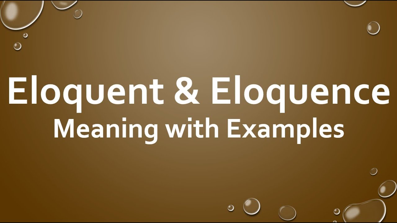 eloquent speech meaning