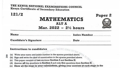 KCSE 2022 MATHS PAPER 2 NO4: SUBJECT OF A FORMULA