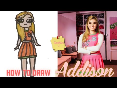 How to draw Addison || Z-O-M-B-I-E-S 1 🎀 - YouTube