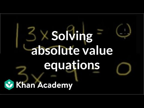 Absolute value equations 1 | Linear equations | Algebra I | Khan Academy