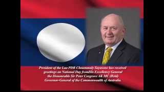 Lao News On Lntv:  President Receives National Day Greetings From Australia.9/1/2015