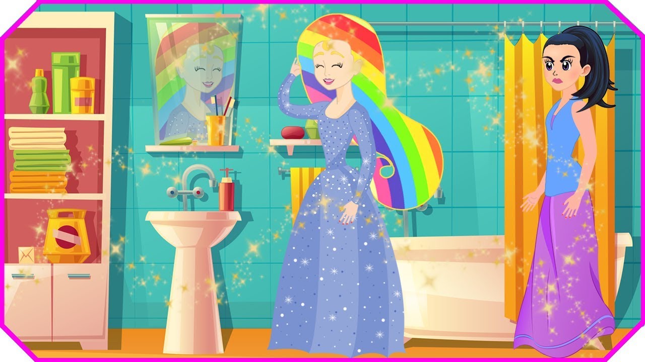 Cinderella Story Strange Hair Dye Funny Cartoon For Kids YouTube