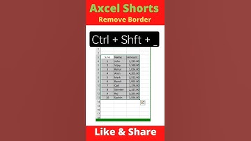 Excel - shortcut to remove Border #exceltutorial #excelshortcutsinhindi #exceltips #msexcel