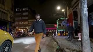 Santa Fe neighborhood at night Bogota Colombia