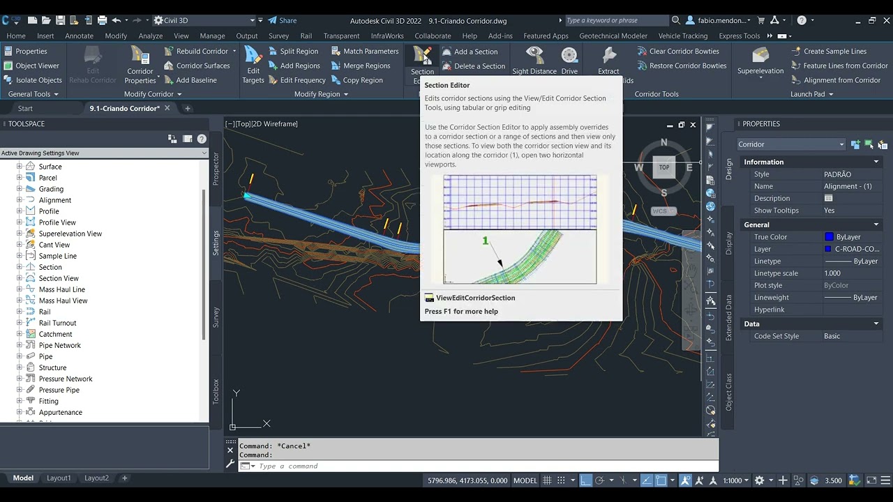 9.1-Criando Corridor no Civil 3D