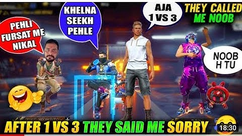 Random Players Call Me Noob e And I Challenge 1 vs 3 || Free Fire Noob Prank || MR LUISE GAMING