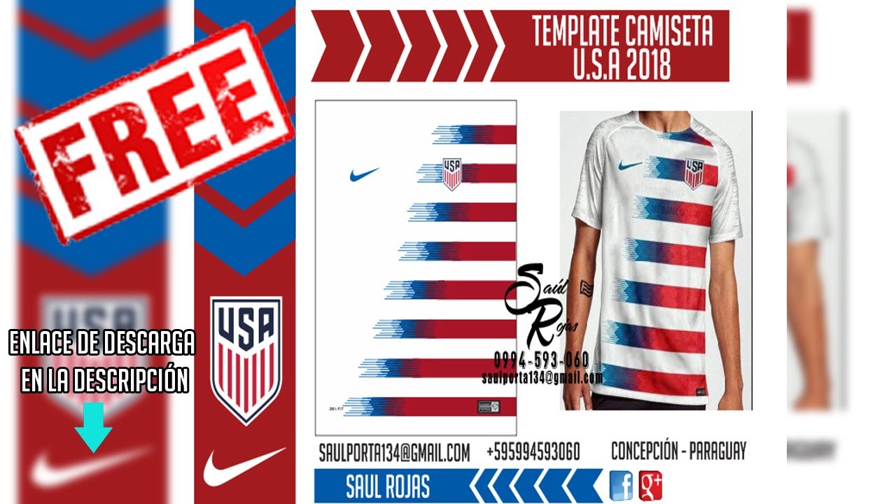 TEMPLATE CAMISETA USA 2018 GRATIS!!! (VECTOR) - YouTube