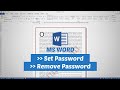 How to protect word document with password  remove password from a word document