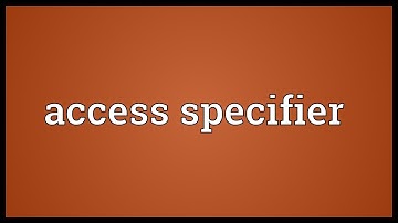 Access specifier Meaning