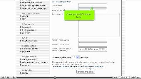 How to install Moodle from Fantastico - Fantastico Tutorials