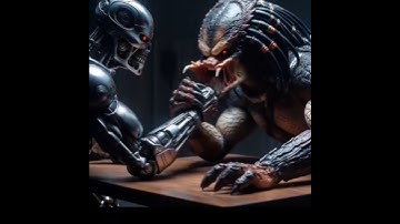 Predator Vs Terminator Arm Wrestle #predator #terminator #edit #shorts #armwrestling #armwrestler