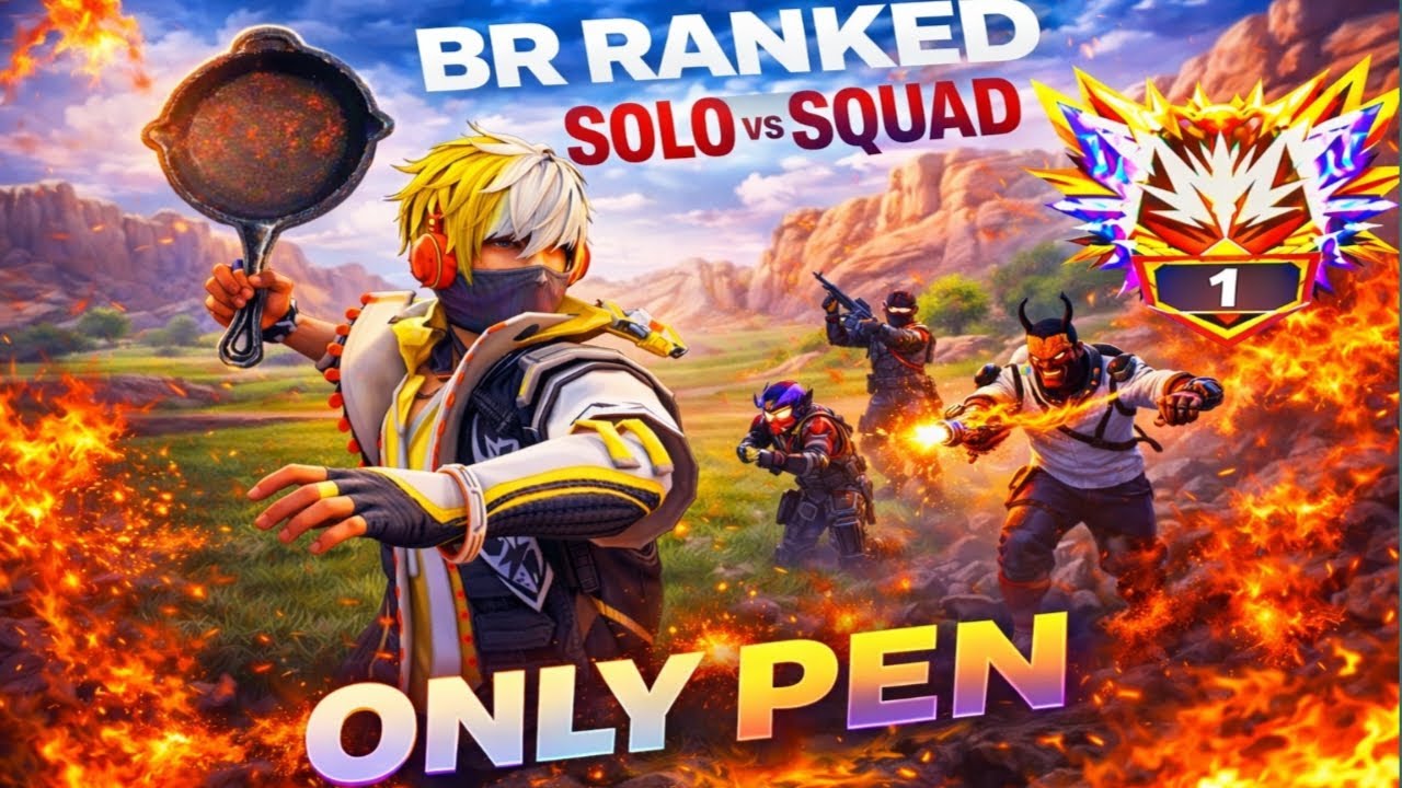 BR Ranked Solo vs Squad 😱 | Only Pan Challenge | Free Fire MAX - YouTube