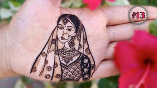 How to draw modern bride using mehndi #13 |मेहंदी से दुलहन कैसे बनाये | how to draw front face bride