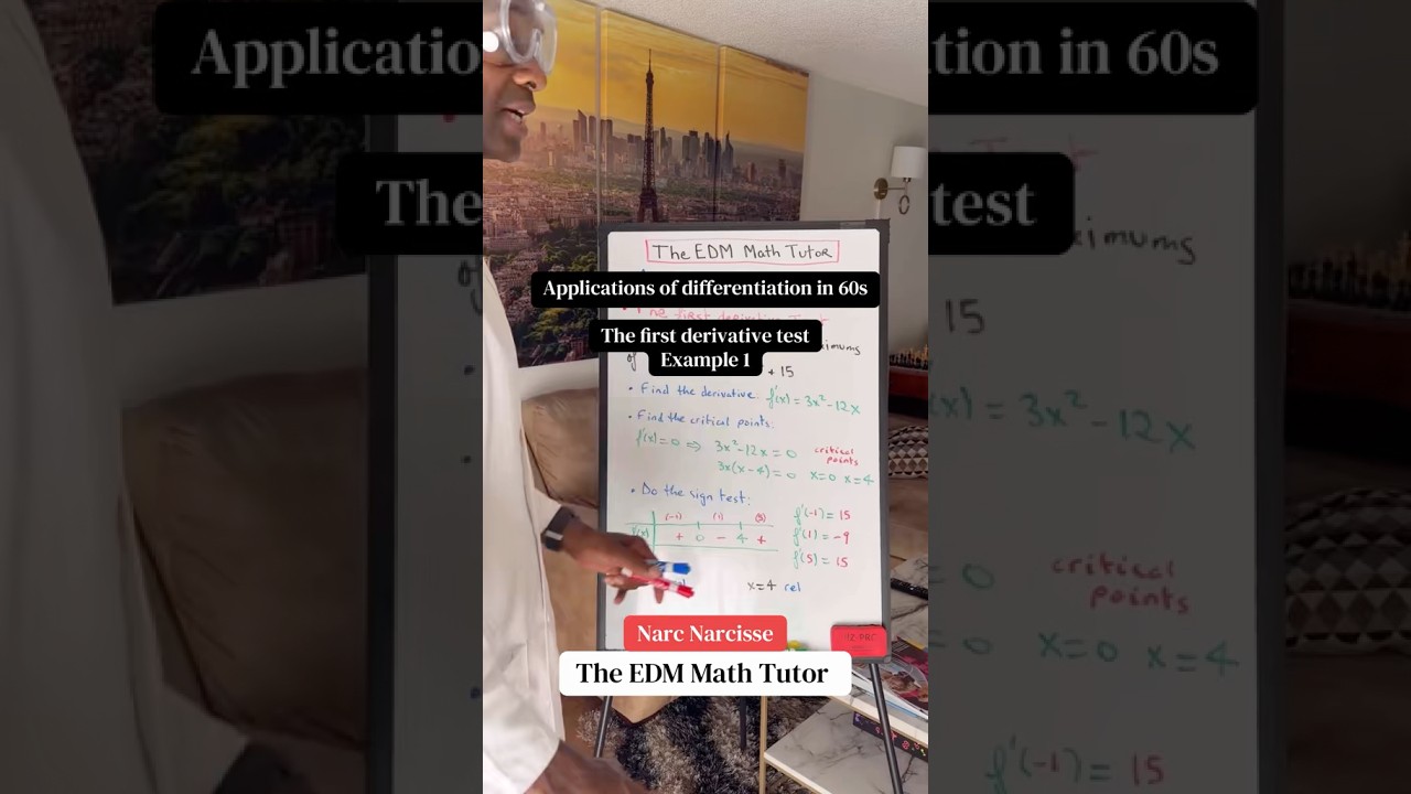 Applications of differentiation (the first derivative test), but make it EDM [Example 1]