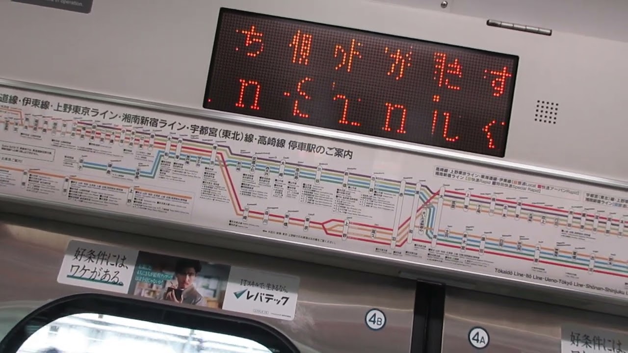 小田原～高崎間各駅停車】上野東京ライン高崎線直通普通高崎行きE231系