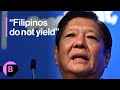 Marcos says filipinos do not yield in swipe at china