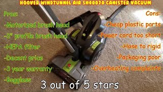 Hoover Vacuum Cleaner WindTunnel Air Bagless Corded Canister Vacuum SH40070 