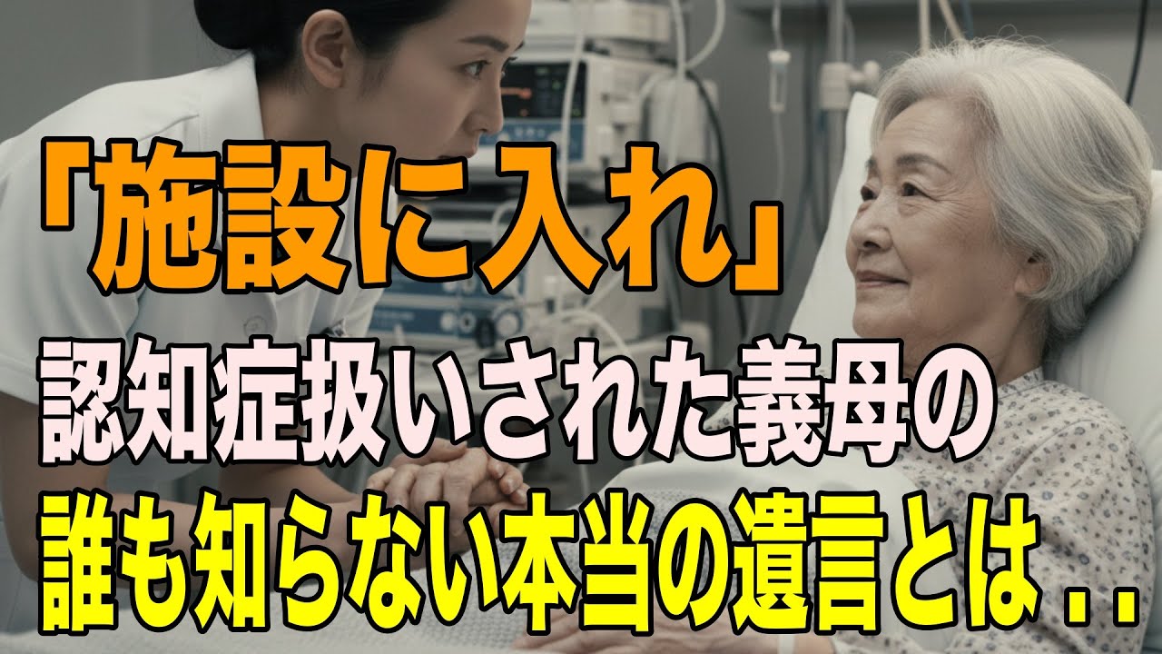 親戚一同の前で「施設に入れ」と言われた義母。息子の嫁が無職で役立たずだから…。でも誰も知らない、義母の