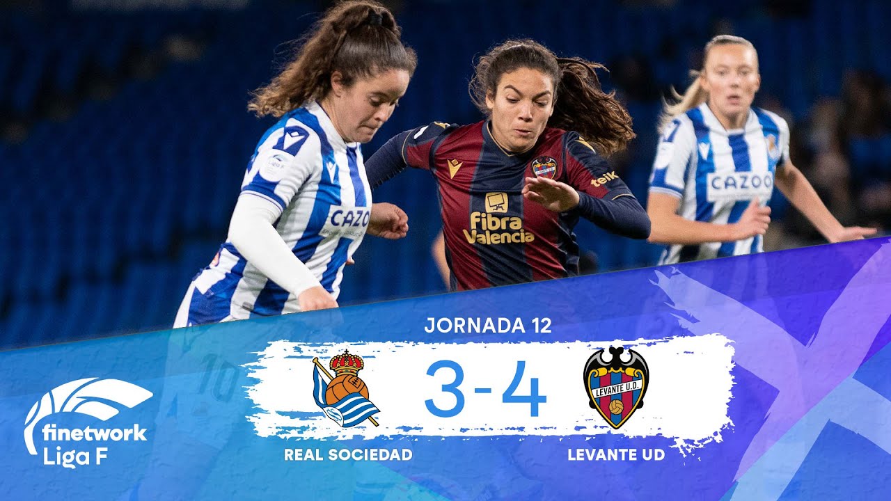RESUMEN Y GOLES REAL SOCIEDAD FEMENINO vs LEVANTE UD | JORNADA 12 ...