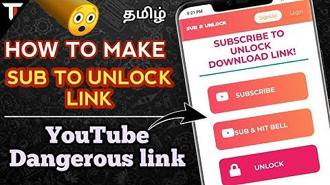 How To Make Sub To Unlock Link in tamil | Youtube Dangerous link | techno impart