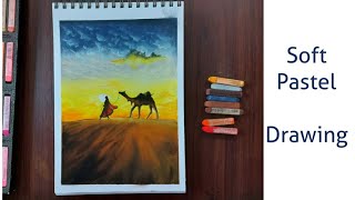 How to Draw Desert Sand Dunes Painting/Drawing - Soft Pastel Drawing - Sunset Drawing/Painting. screenshot 5