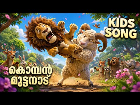കൊമ്പുള്ള മുട്ടനാട് - Goat | Kids Cartoon Malayalam Song #kidssong #nurseryrhymes #Toddlersong #goat