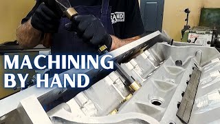 Lifetime Machinist Installing Keyway Lifter Bushings By Hand! Gerald Brand Racing Engines