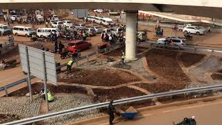 Kampala Flyover Road Project Progress Update | Clocktower beautification works