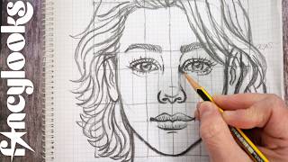 Cómo dibujar cara grande con cuadrícula de libreta