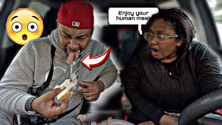 FEEDING MY HUSBAND HUMAN MEAT FOR THE FIRST TIME! *INSANE REACTION*