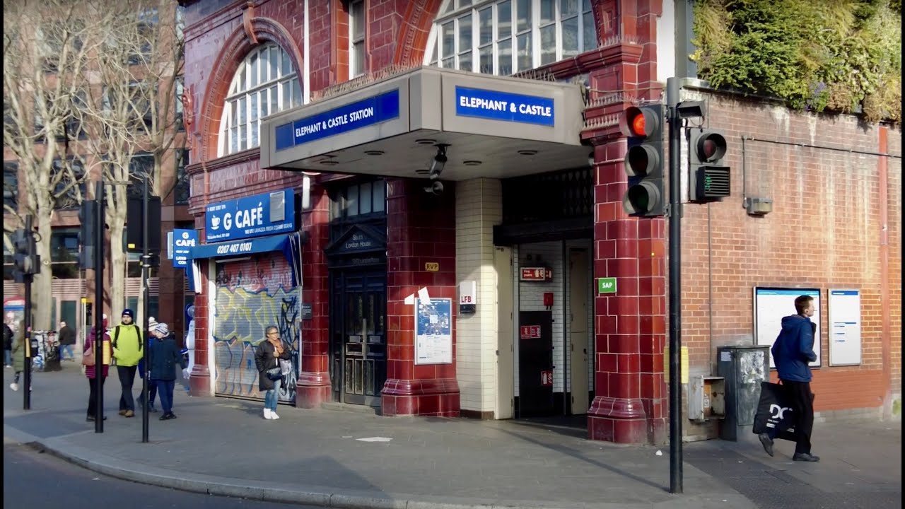LONDON ENGLAND, ELEPHANT CASTLE, WALKING TOUR, LONDON CITY WALK, 4K