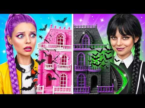 We Build an Amazing Dollhouse 😱 Rumi Vs Wednesday