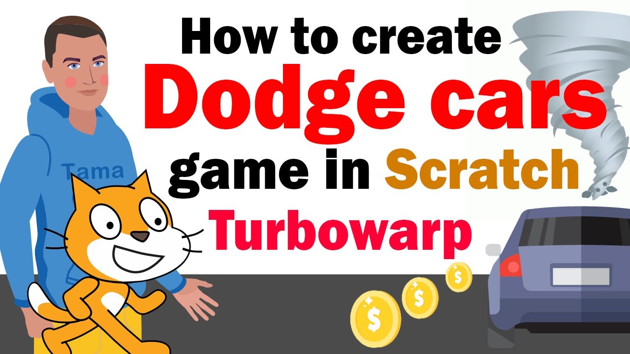 Dodge cars, collect coins, tutorial how to make a game in Scratch ...