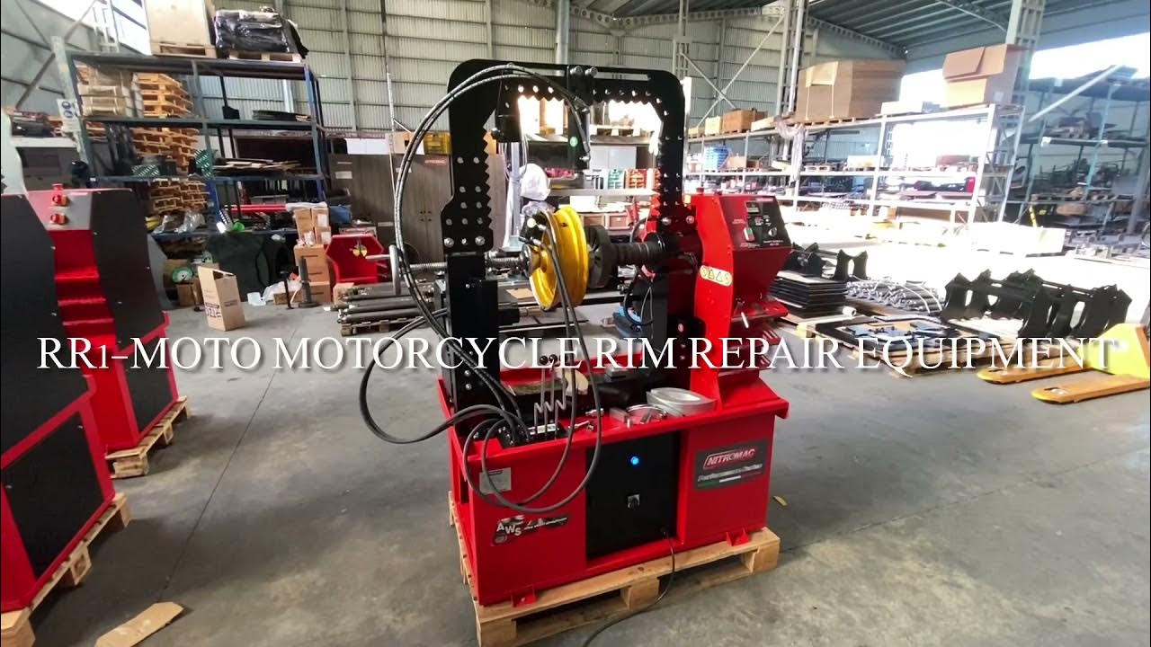 Nitromac Motorcycle rim repair machine YouTube