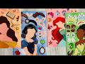[ Paper DIY] Princess Sticker Faces | Ariel, Tiana &amp; Belle, Snow White Sticker Book ASMR#paperdiy