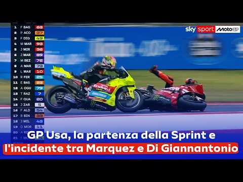 Video MotoGP, GP Usa: la partenza della Sprint e l'incidente tra Marquez e Di Giannantonio