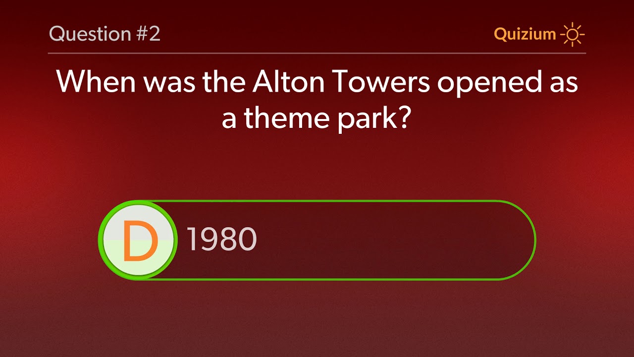 Alton Towers Quiz When was the Alton Towers Waterpark opened in Alton