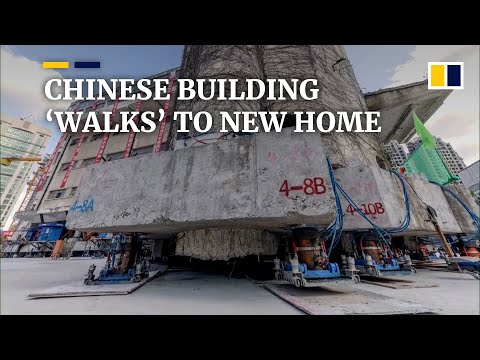 Old Chinese building ‘walks’ to new location to make way for Shanghai’s new commercial centre