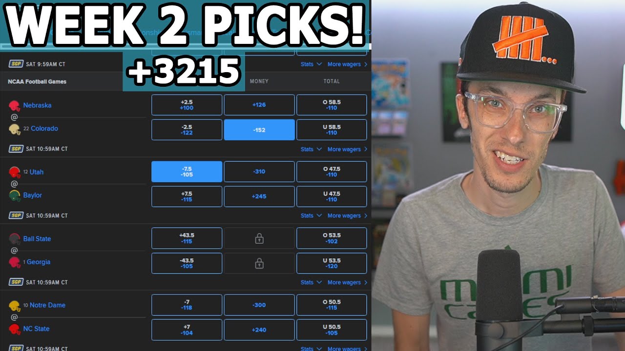 Coop's WEEK 2 College Football Bets - Juicy Parlay Picks & Predictions