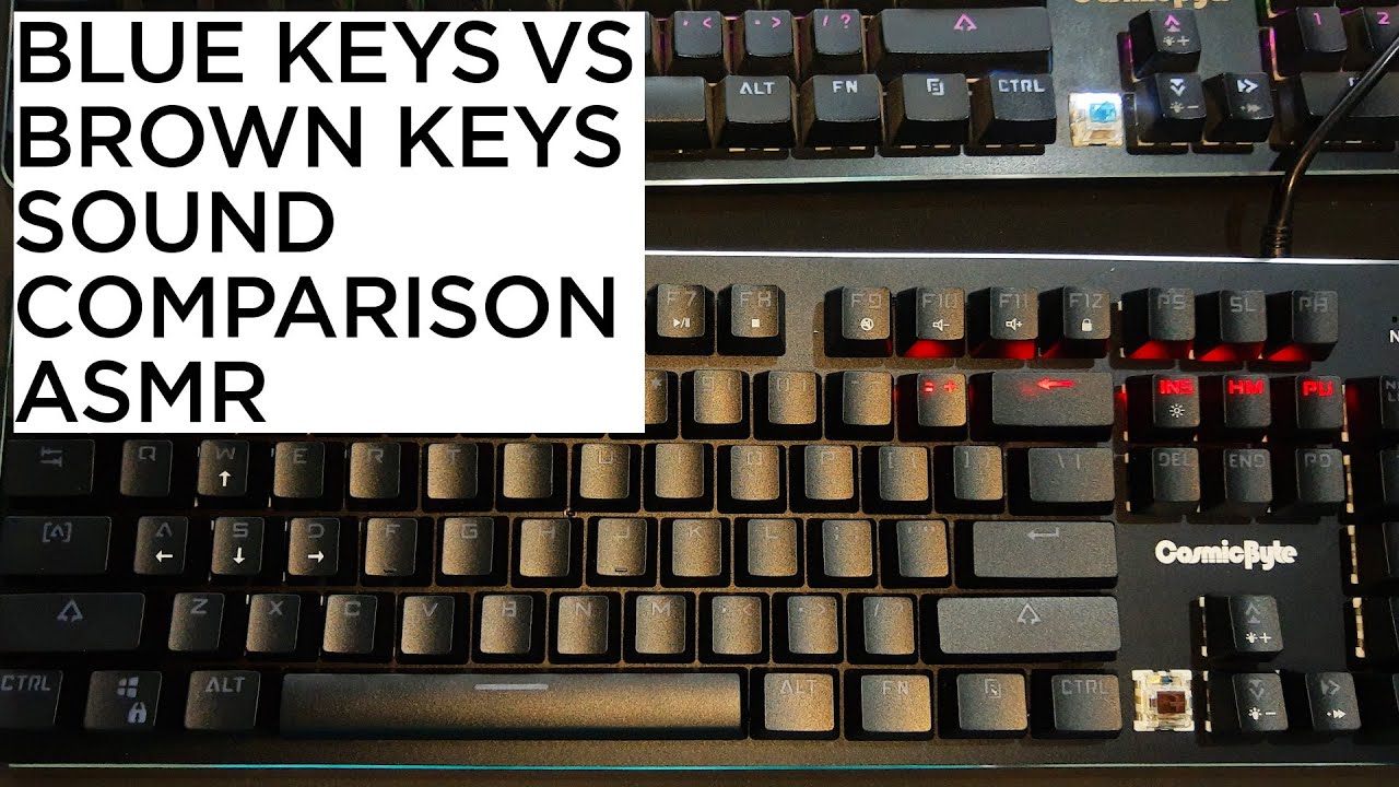Brown vs Blue outemu switches sound ASMR Cosmic Byte neon YouTube