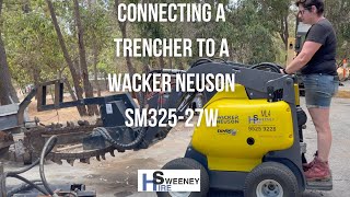 Celebrity Sweeney Hire | Connecting a Trencher to a Wacker Neuson SM325-27W with Mel Wealth