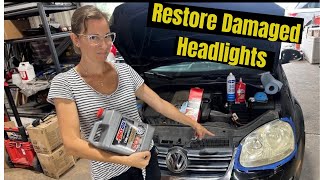 She Put What In The Headlights?? Headlight Restoration Volkswagen Jetta 25