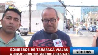 BOMBEROS DE TARAPACÁ VIAJAN A CONSTITUCIÓN POR INCENDIOS FORESTALES IQUIQUE